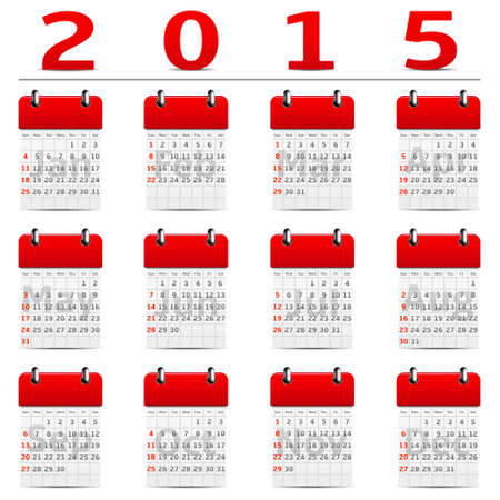 Vector Calendar 2015のイラスト素材