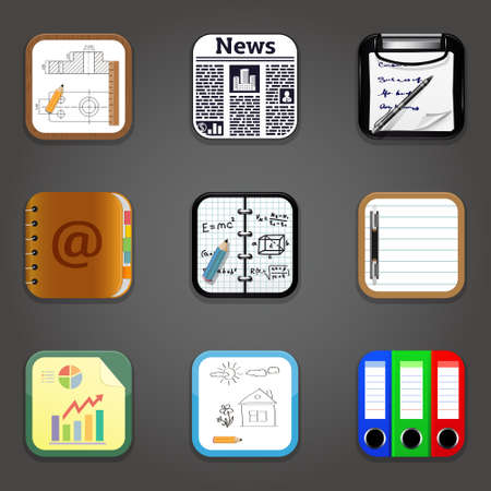 Paper and documents app iconsのイラスト素材