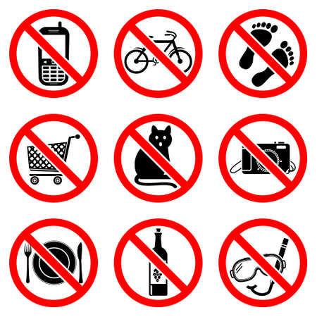 Set Prohibited Signsのイラスト素材