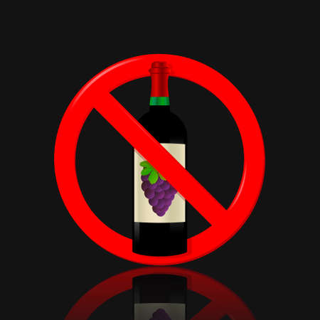 No alcohol, warning sign, vector illustrationのイラスト素材