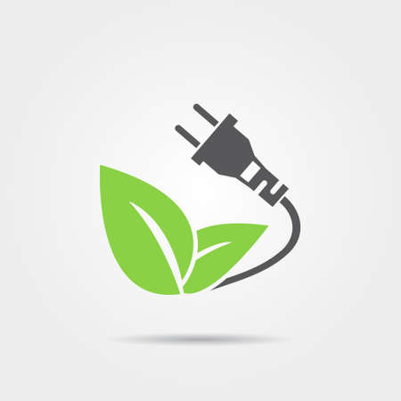 Eco electric plug iconのイラスト素材