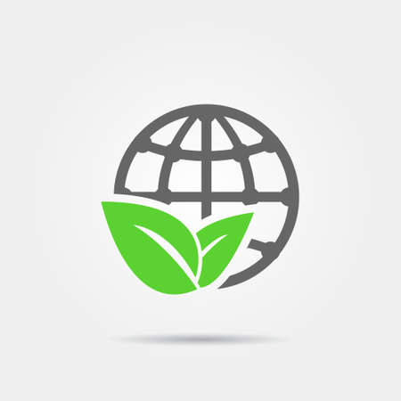 Earth and leaf iconのイラスト素材