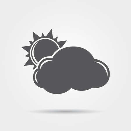 Sun and cloud, weather iconのイラスト素材