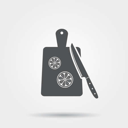 Vector cutting board and knife iconのイラスト素材
