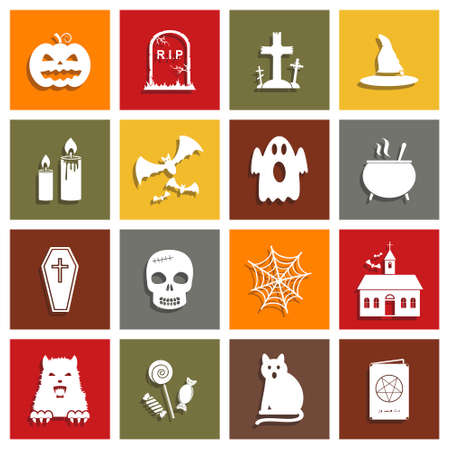 Vector Halloween Iconsのイラスト素材