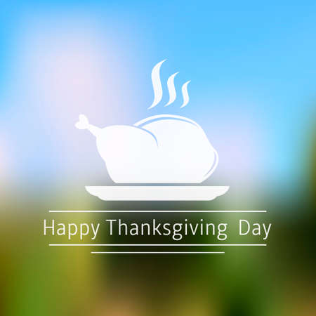 Thanksgiving Day abstract blurred background with turkey signのイラスト素材