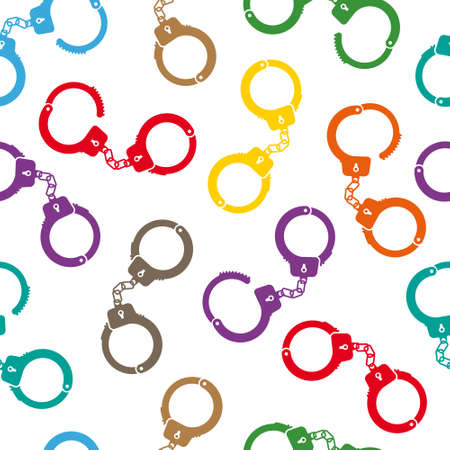 Colorful handcuffs seamless patternのイラスト素材
