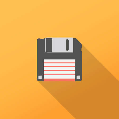 Floppy disk icon with long shadowのイラスト素材