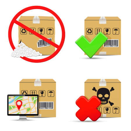 Cardboard boxes icons designのイラスト素材