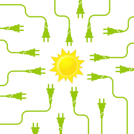 Solar energy flat design conceptのイラスト素材