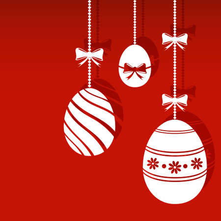 Background with hanging easter eggs. Vector EPS10のイラスト素材