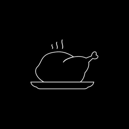 Roasted turkey icon. Vector illustration.のイラスト素材