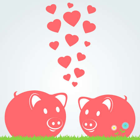 Couple of pigsのイラスト素材