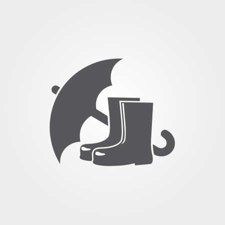 Umbrella with Rubber boots iconのイラスト素材