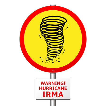 Hurricane Irma road sign conceptのイラスト素材