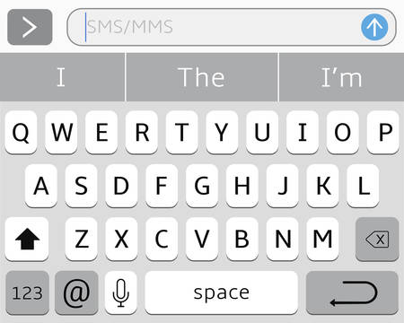 Modern smartphone keyboard of alphabet buttons. Mobile keyboard. Vector illustrationのイラスト素材