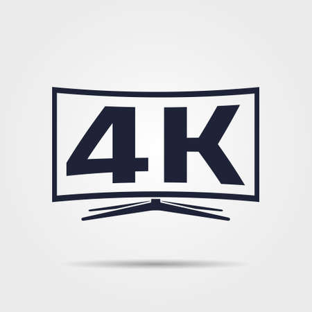4k curved screen smart tv icon. Eps10 vector illustration.のイラスト素材