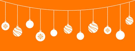 Christmas ornaments. Christmas balls decorations. Christmas hanging decorations.のイラスト素材