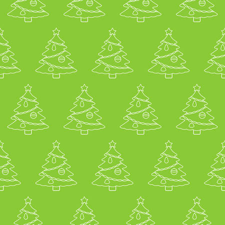 Line Christmas trees with star, seamless patternのイラスト素材