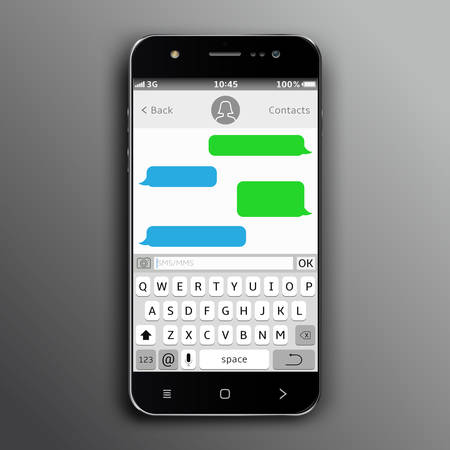 Mobile phone with messaging conceptのイラスト素材