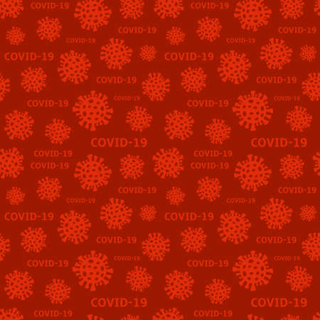 Seamless Pattern of Coronavirus Disease 2019. Covid-19 virus background. Vector illustration.のイラスト素材