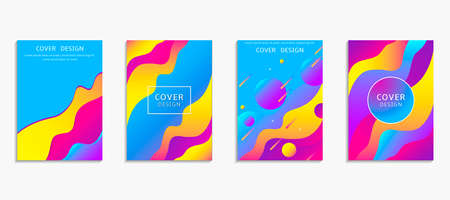 Vector colorful abstract fluid geometric gradient backgroundのイラスト素材