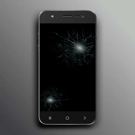 Pphone broken screenのイラスト素材