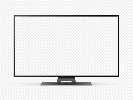 Realistic TV screen. Smart TV mockup. Blank television template. Vector illustration.のイラスト素材
