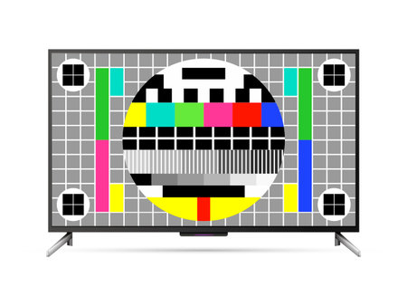TV with test pattern screen. Vector illustration.のイラスト素材