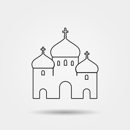 Christian cathedral icon. Vector illustration.,のイラスト素材