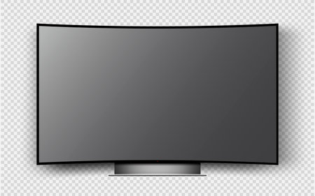 Realistic TV screen. Smart TV mockup. Blank television template. Vector illustration.のイラスト素材