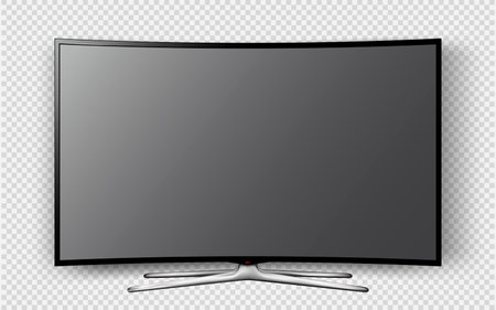 Realistic TV screen. Smart TV mockup. Blank television template. Vector illustration.のイラスト素材