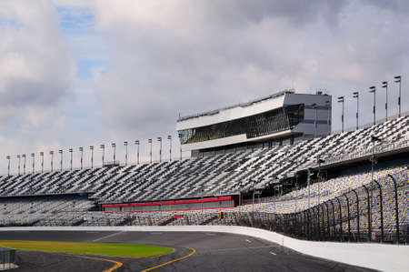 Photo taken from the track of a large racing speedwayの写真素材