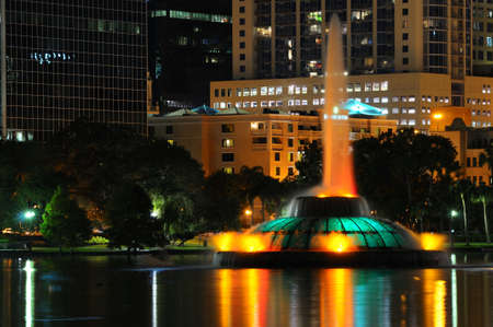Lake Eola Fountain in dowtown Orlando, FLの写真素材