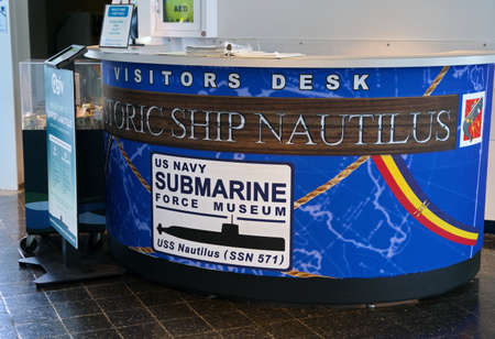 Submarine Force Museum, Groton CT USA, Jun 2019. Visitor desk for helpful information.のeditorial素材