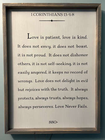 A Description of Love from First Corinthians 13:4-8の写真素材