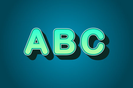 ABC letters with shadow in dark blue background. Alphabet with A,B,C letters in flat. Vector illustration.のイラスト素材