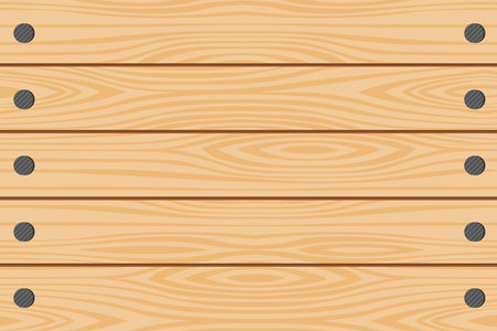 Wooden planks installed horizontally and nailed. Background. Vector illustration.のイラスト素材