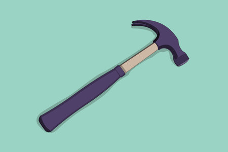 Hammer icon. Vector illustration of a hammer with a handle.のイラスト素材