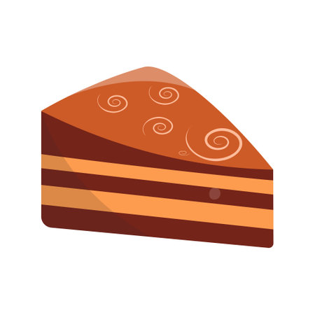Chocolate Dessert with Cute Cartoon Design. Delicious Snack. Chocolate Day. Isolated on White Background.のイラスト素材