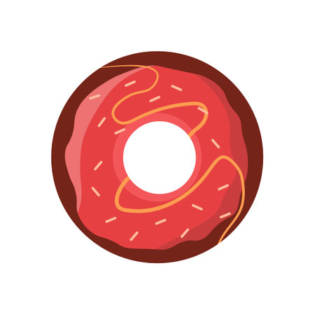 Chocolate Dessert with Cute Cartoon Design. Delicious Snack. Chocolate Day. Isolated on White Background.のイラスト素材