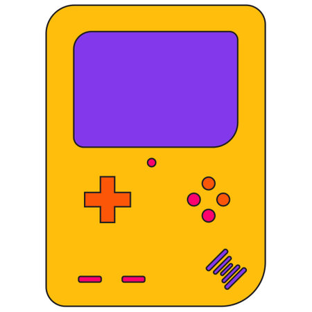 Retro Game Console in Colorful Design. Isolated on White Background. Vector Illustrationのイラスト素材
