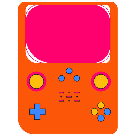 Retro Game Console in Colorful Design. Isolated on White Background. Vector Illustrationのイラスト素材