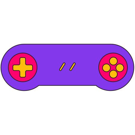 Retro Game Console in Colorful Design. Isolated on White Background. Vector Illustrationのイラスト素材