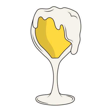 Beer Glass Illustration with Cartoon Design. Isolated Vector on White Background.のイラスト素材