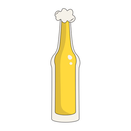 Beer Glass Illustration with Cartoon Design. Isolated Vector on White Background.のイラスト素材
