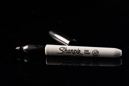 Kuching, Malaysia - May 2019. "Sharpie" permanent marker pen isolatedのeditorial素材