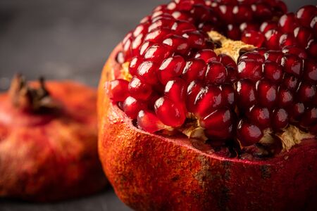 Fresh pomegranates isolatedの写真素材