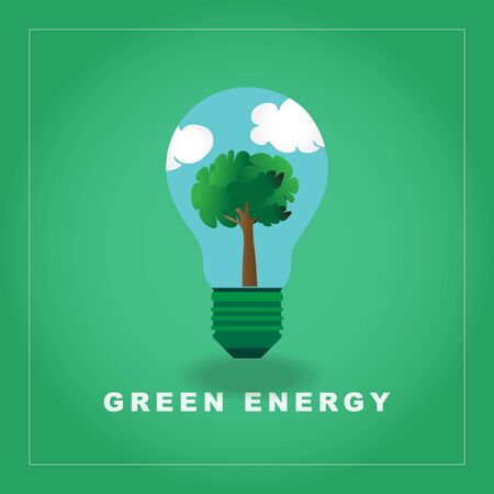 Green Energy or Eco friendly energy concept, vectorのイラスト素材