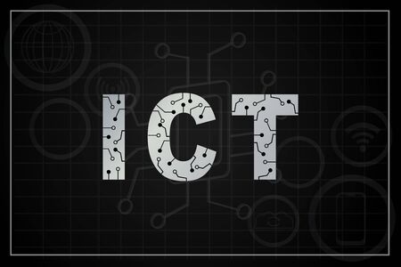 Information and Communication Technology (ICT) icons vectorのイラスト素材